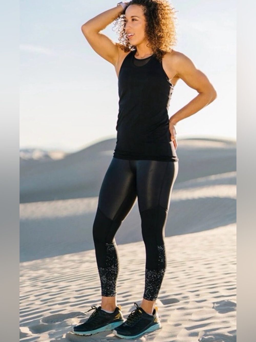 Zyia Active ~  Black Reflective Metallic Light n Tight Hi-Rise Leggings